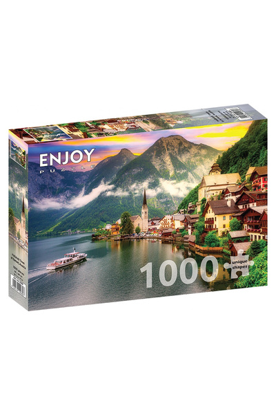 Enjoy Puzzle Puzzle 1000 piese Enjoy – Hallstatt Town at Sunset, Austria