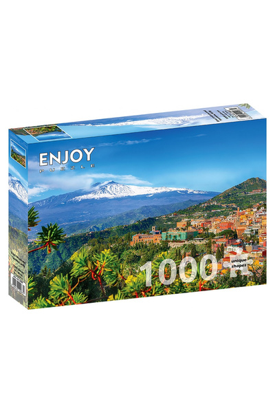 Enjoy Puzzle Puzzle 1000 piese Enjoy – Etna Volcano and Taormina, Sicily