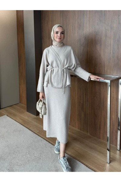 kyline Mehlika Çelik Triko Hırkalı Elbise