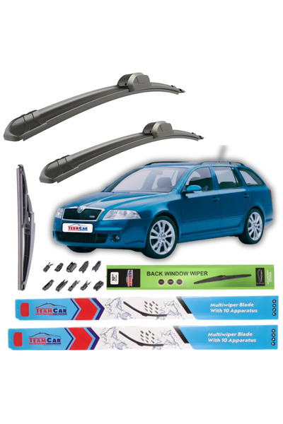 TEAMCAR Υαλοκαθαριστήρες Skoda Octavia II Combi (20042009) Πλήρες σετ