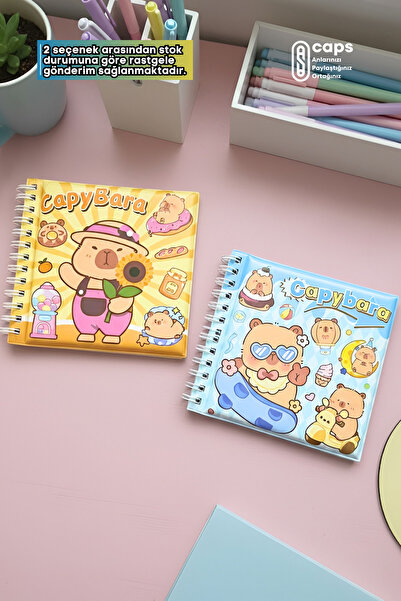 caps office 1 Adet Yumuşak Kapak Capybara Şeffaf - Opak Sticker Çıkartma Deft...