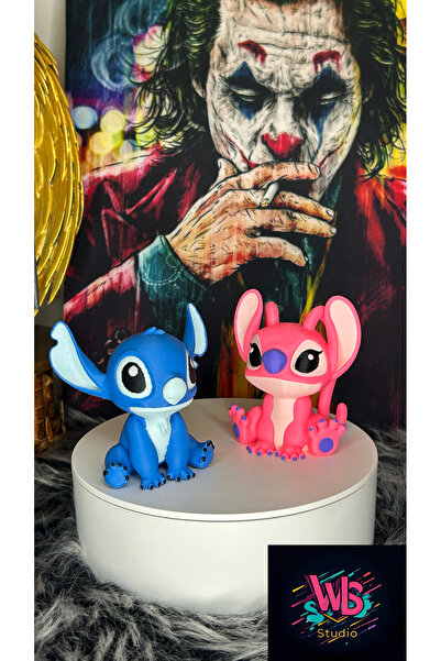 WLS studio 2'li Stitch ve Angel Stitch Seti | Koleksiyonluk | Organik | Heyke...