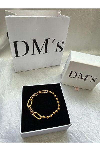 DM’s Silver Yarı Boncuk Yarı Zincir Gümüş Bileklik