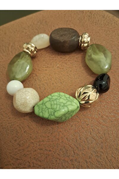 Store Bileklik Lastikli Bohem Tarz Reçine Taş