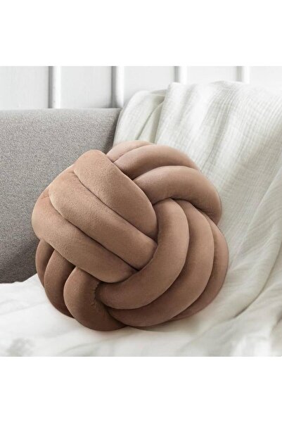 ÖrgüYastik وسادة كروية منسوجة (بنية اللون)