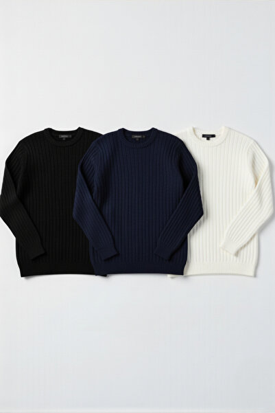 legends butik 3-dijelni muški set zimskog pletenog džempera sa okruglim izrezom