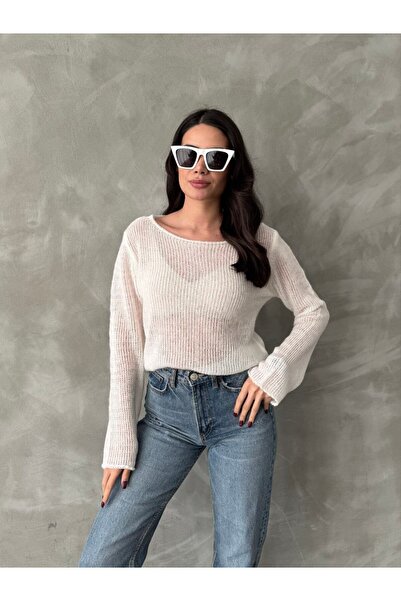QADİSH Women's Casual Basic Long Sleeve Knit Blouse