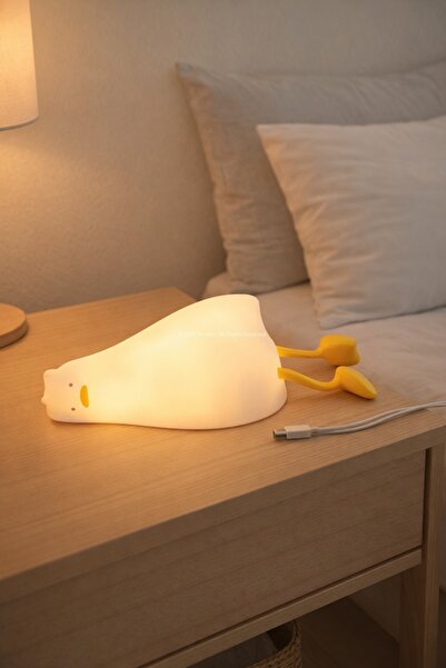 Busstier Sevimli Baygın Ördek LED Gece Lambası Dokunmatik RGB Renk Modlu Type...