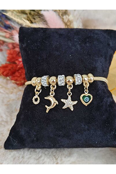 Tuel سوار من الفولاذ بتصميم سمكة الدولفين الذهبية