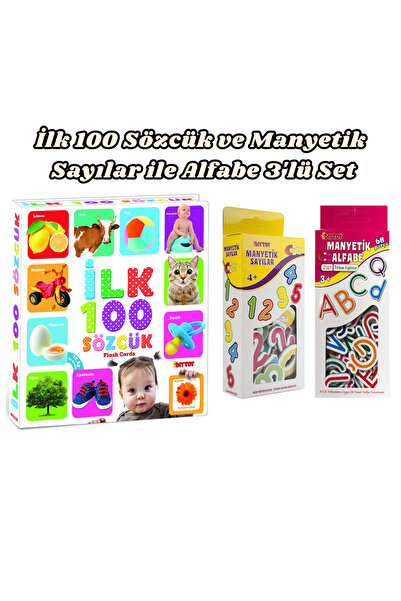 Diytoy İlk 100 Sözcük ile Manyetik Alfabe ve Sayılar (3'lü Paket)