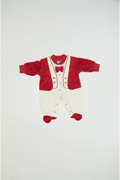 Baby Slon Kids Clup Kışlık kadife papyonlu full çıtçıt kapamalı patikli bisik...