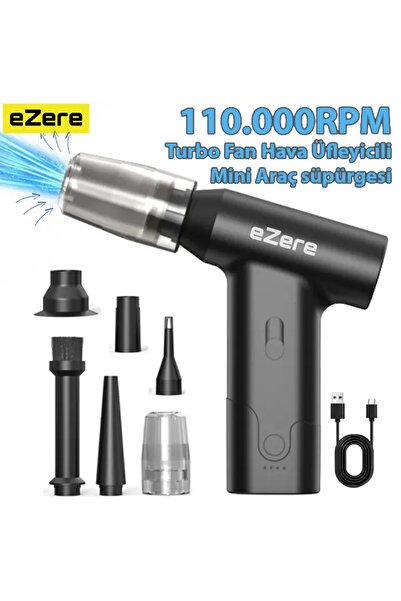 Genel Markalar EZERE J02 Çift fonksiyonlu mini Araç süpürgesi & Turbo Fan Hav...