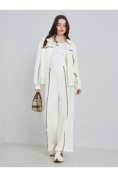 Styli Women Knit Bomber Jacket and Pants Co-Ords