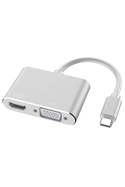 lowell home Ally Multiport USB Type C to Hdmi+Vga Hub Converter Adapter-(5775...