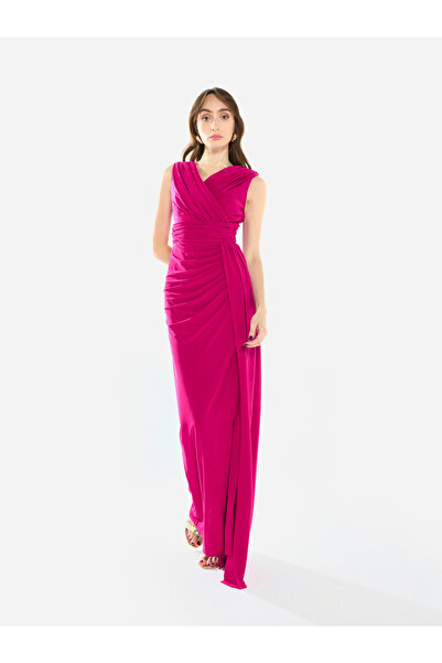 House of Moda By Styli Women Draped Crepe Gown Maxi Dress