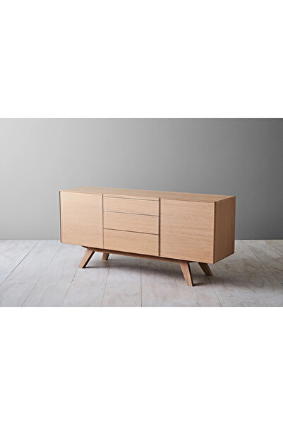 Creawood Tierra Masif Meşe Konsol – Doğal Ahşap, Modern İskandinav Tasarım, Ç...