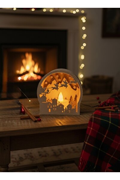 clifss Magic Forest Santa & Geyik Figürlü 3D Tasarım Dekoratif Aydınlatma