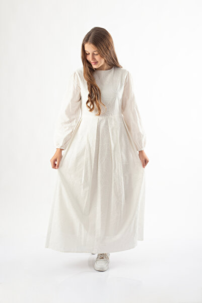 Pafim Girl's Dress with Suzene Embroidery Detail and Tie at the Waist, Childr...