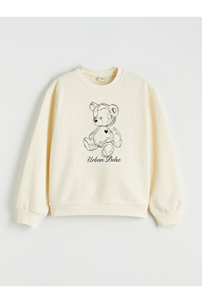 LC Waikiki GÜLİS GİYİM 'DEN Ecru Bas cu imprimeu z Hanorac gros pentru copii