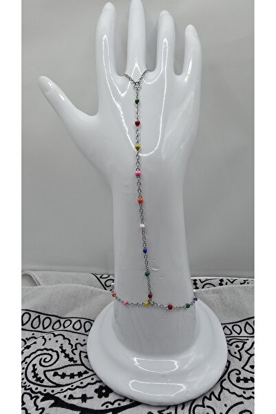 NO NAME Stainless Steel Silver Color, Colorful Bead Stone Şahmeran