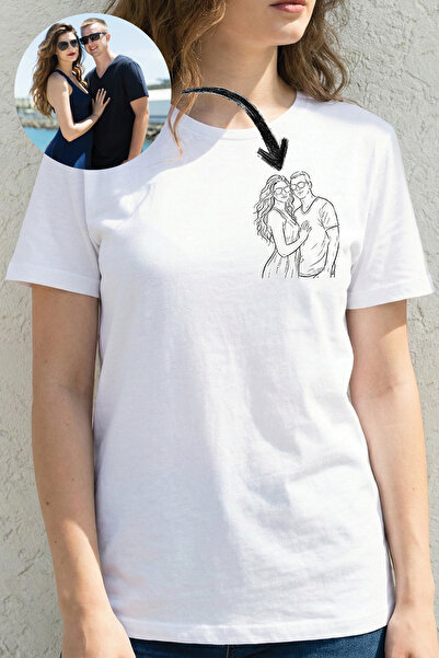 STONE HEART EU Kişiye Özel Resimli - Fotoğraftan Çizime Uyarlanan Tişört