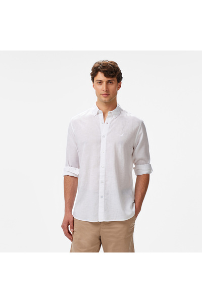 Nautica Erkek Beyaz Classic Fit Gömlek