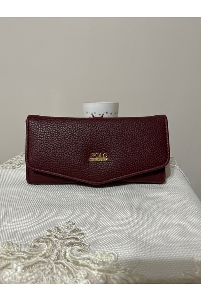 Baykuş Boutique Claret Red Large Size Women's Wallet and Accessories