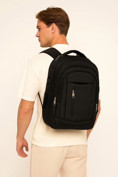 Çantachım Backpack 15.6 Inch with USB Port and Black Laptop and Tablet Compar...