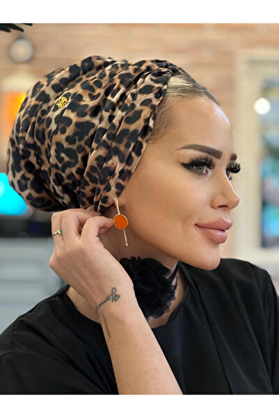 ladrans Saten Leopar Dolgulu Bone