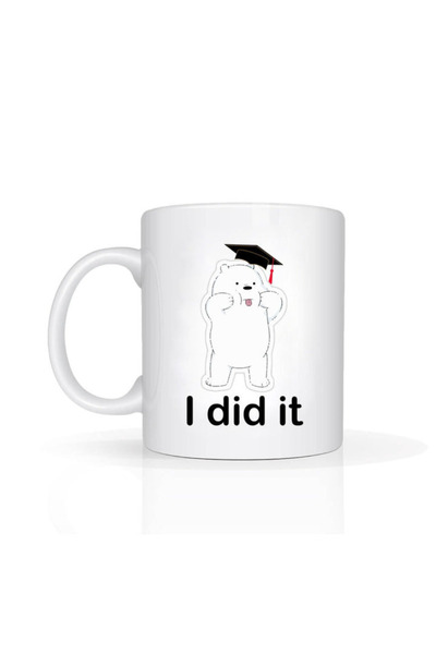 Printoot I Did It Graduation Mug Cute Bear Graduate Achievement Gift Ceramic Cup