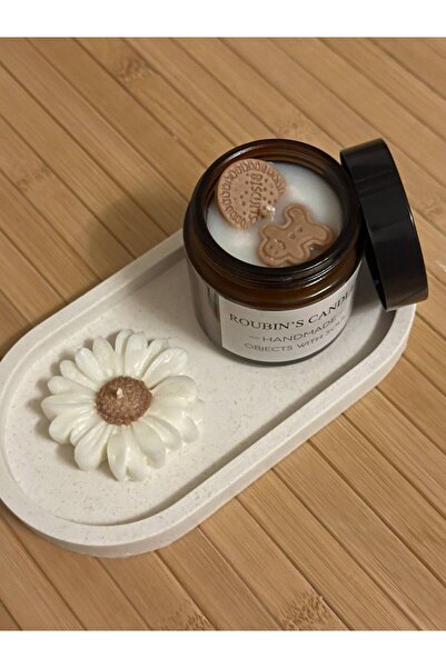 Rubin Cam Kavanozda Vanilya Kokulu El Yapımı Mum Seti %100 coconut wax