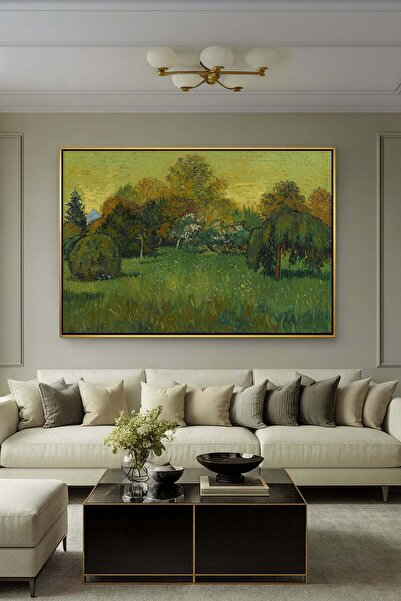Wallivo Vincent van Gogh Şairin Bahçesi Bronz Metal Çerçeveli Kanvas Tablo