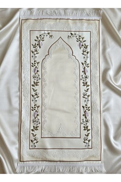 KATRE İSLAMİ Lüks Saten Dokuma İpek Görünümlü, Astarlı Seccade (70x110)