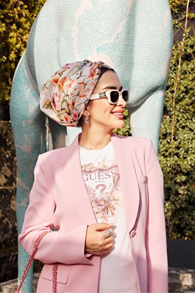 ladrans Çiçekli Dolgulu İpek Bone