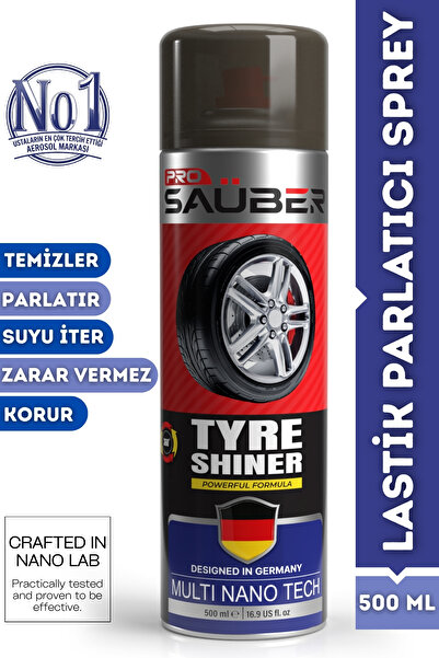 ProSaüber Oto Lastik Parlatıcı Sprey - Su İtici & Toz Tutmayan Hızlı Cila Etk...