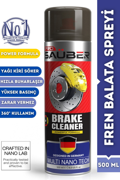 ProSaüber Fren Balata Temizleyici Sprey 500ml Power - Hızlı Kuruyan Yağ & Kir...