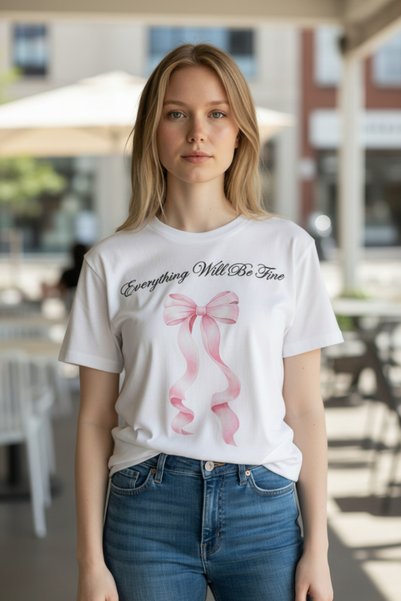 Afşin Afs Bow Printed Flexible, Stylish and Comfortable T-Shirt