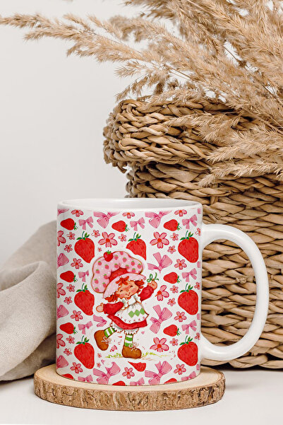 İnci Rüyası Hediyelik Vintage Çilek Kız Tasarım Kupa Bardak