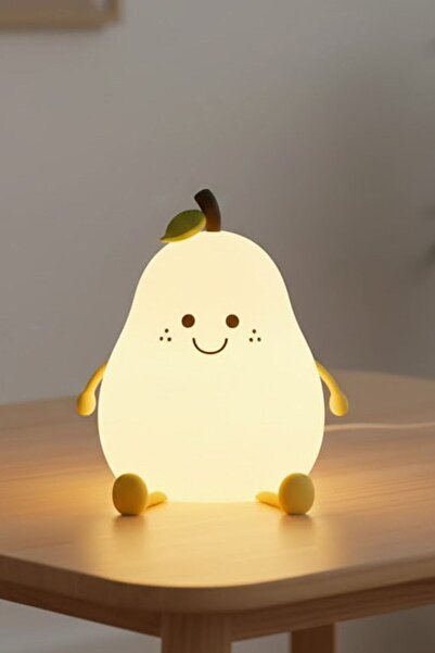 Hombak 5 Farklı Renk Modlu Armut Figürlü Pofuduk LED Gece Lambası–Yumuşak Dok...