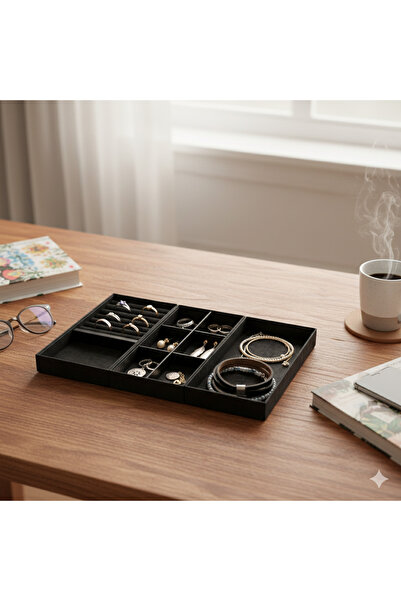 Saros Group Luxury Suede Textured Drawer Jewelry Organizer - Compartmentalize...