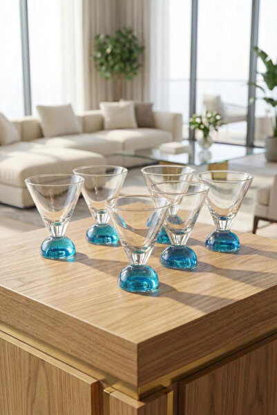 Generic Luxury glass serving set with a colored base – stylish modern design