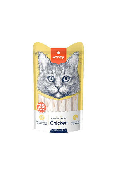 Wanpy Creamy Lickable Cat Treats – Chicken (14g x 25pc)