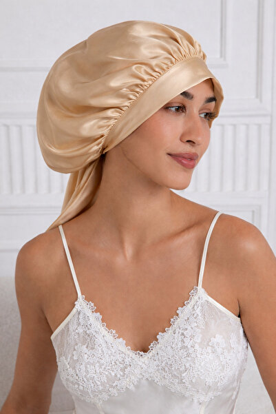 SİLKWORM LİFE قبعة نوم فاخرة من الحرير الخالص 100%، طويلة وذات أربطة