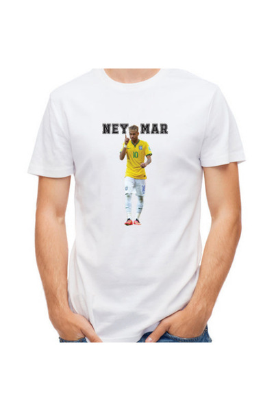 Printoot Customizable Neymar Brazil Selecao Fan White Unisex Cotton Shirt