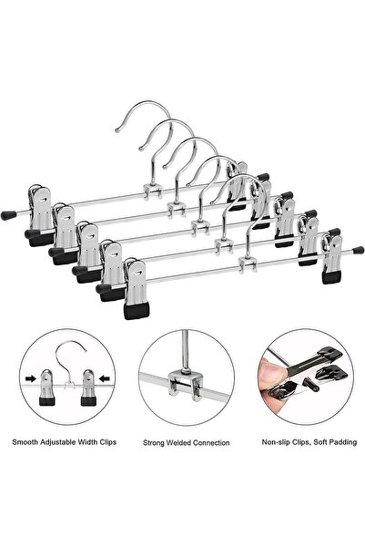 mucit home Umeraș reglabil pentru pantaloni și fuste, 10 bucăți, cu sistem de...