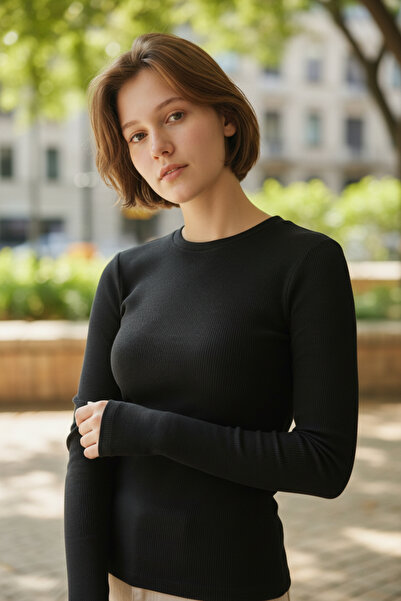 Afşin Afs Crew Neck Flexible, Stylish and Comfortable Corded Fabric Body