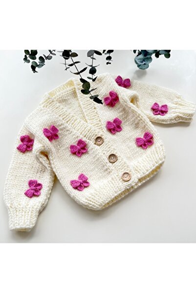Alis Baby Collection Fiyonklu Hırka / Kız Çocuk Hırkası / Örgü Hırka