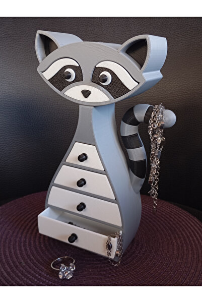 Della Çekmeceli Rakun 23cm Tasarımlı Takı ve Aksesuar Düzenleyici | El Yapımı...