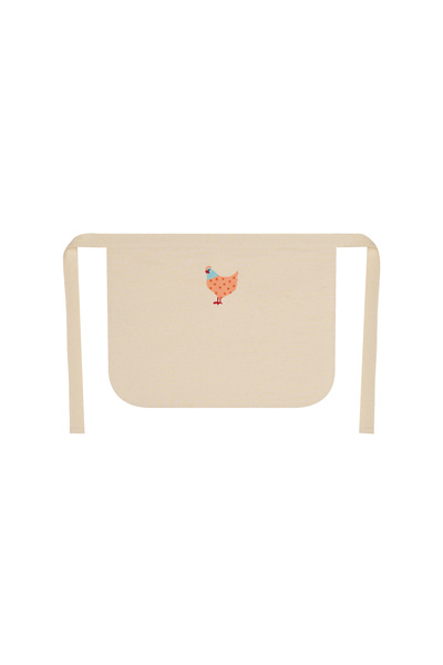 %100 Pamuk Hambez Çocuk Mutfak ve Etkinlik Önlüğü - 2-4 Yaş - 40x30 cm - Nakışlı Çift Kat