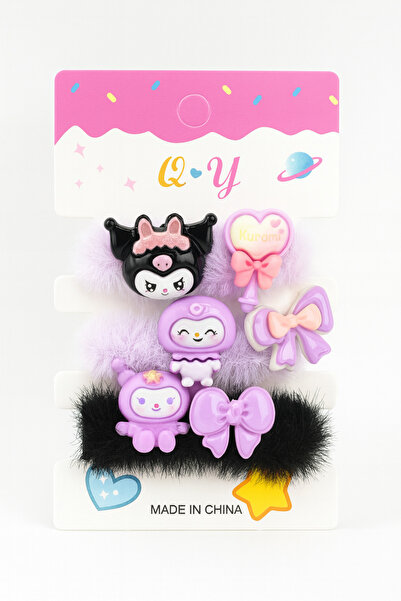 MakeWell Agrafe de păr pentru copii din cauciuc, colorate, roz și violet, cu ...